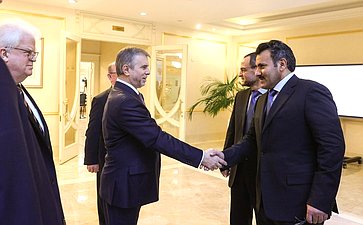 Встреча руководителя группы по сотрудничеству СФ с Консультативным советом Королевства Саудовская Аравия Белана Хамчиева с Чрезвычайным и Полномочным Послом Королевства Саудовская Аравия в Йеменской Республике