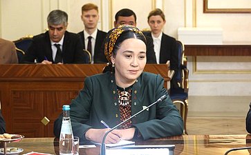 Встреча Председателя Совета Федерации Валентины Матвиенко с Председателем Меджлиса Туркменистана Дуньягозель Гулмановой