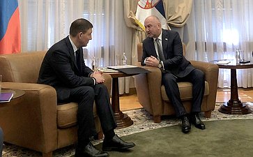 Встреча А. Турчака с Министром инноваций и технологического развития Н. Поповичем