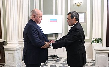 Встреча председателя Комитета СФ по международным делам Григория Карасина с заместителем Председателя Кабинета Министров Туркменистана, Министром иностранных дел Туркменистана