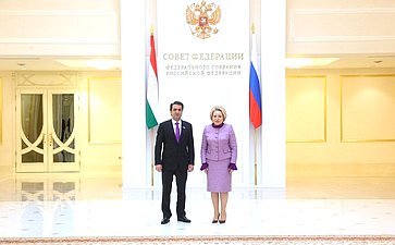 Валентина Матвиенко обсудила с Председателем Маджлиси милли Маджлиси Оли Республики Таджикистан Рустами Эмомали