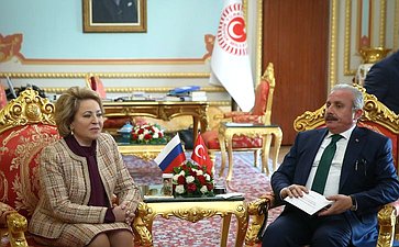 Встреча Председателя Совета Федерации В. Матвиенко с Председателем Великого Национального Собрания Турции М. Шентопом