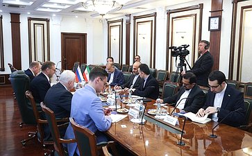 Встреча заместителя Председателя Совета Федерации Константина Косачева с руководителем Организации Гостелерадио Исламской Республики Иран Пейманом Джебели