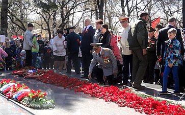 Н. Тихомиров принял участие в торжественном митинге, посвященном 73-й годовщине со Дня Победы