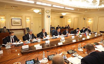 Заседание Комиссии по сотрудничеству Совета Федерации и Маджлиси милли Маджлиси Оли Республики Таджикистан