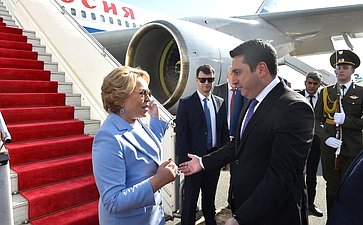 Валентина Матвиенко прибыла в Армению с официальным визитом