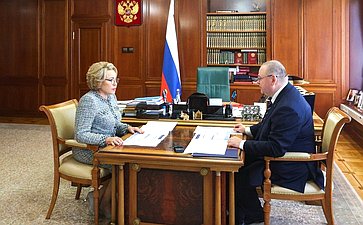 Встреча Председателя СФ Валентины Матвиенко с губернатором Пензенской области Олегом Мельниченко
