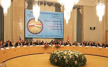 Второй межпарламентский форум «Россия — Таджикистан: потенциал межрегионального сотрудничества», 2007