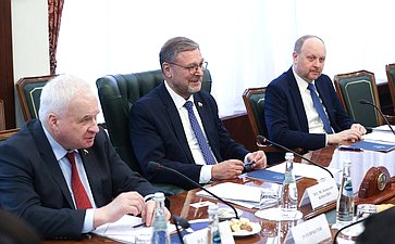 Встреча заместителя Председателя Совета Федерации Константина Косачева с руководителем Организации Гостелерадио Исламской Республики Иран Пейманом Джебели