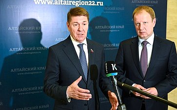 Пресс-подход по итогам выездного заседания в Барнауле, посвящённого вопросам реализации Постановления Совета Федерации «О государственной поддержке социально-экономического развития Алтайского края»