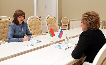 Встреча В. Матвиенко с делегацией Беларуси