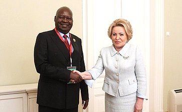 Валентина Матвиенко провела встречу с Председателем Национального собрания Центральноафриканской Республики Симплисом Матьё Саранджи