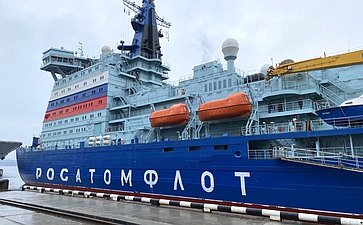 Татьяна Кусайко приняла участие в церемонии прибытия головного универсального атомного ледокола «Арктика» в порт Мурманск