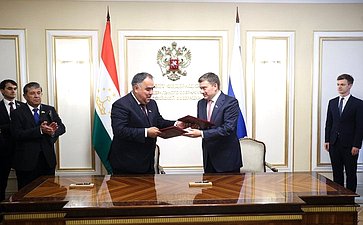 14-е заседание Комиссии по сотрудничеству Совета Федерации Федерального Собрания Российской Федерации и Маджлиси милли Маджлиси Оли Республики Таджикистан