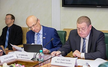 Ю. Кушнарь и И. Кулабухов Заседание Комитета СФ по аграрно-продовольственной политике и природопользованию