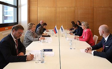 Встреча Валентины Матвиенко с Председателем Парламентской ассамблеи Организации по безопасности и сотрудничеству в Европе Маргаретой Седерфельт