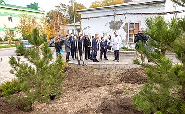 Андрей Яцкин посетил Родильный дом в Таганроге, принял участие в высадке деревьев на территории медицинского учреждения