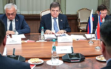 Встреча первого заместителя председателя Комитета СФ по международным делам Владимира Джабарова с руководителем группы содействия развитию корейско-российской дружбы в Верховном народном собрании КНДР Ли Чхолем