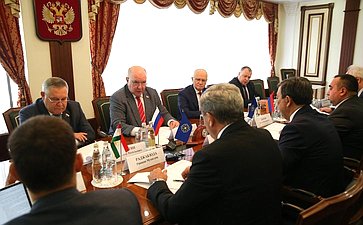 Встреча председателя Комитета СФ по международным делам Григория Карасина с группой международных наблюдателей от ПА ОДКБ на выборах депутатов ГД