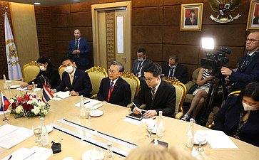 Встреча Председателя Совета Федерации Валентины Матвиенко с Председателем Национальной ассамблеи и Палаты представителей Королевства Таиланд Чуаном Ликпаем