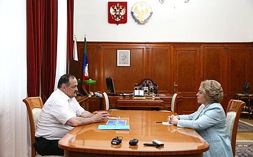 Встреча Председателя Совета Федерации Валентины Матвиенко с главой Республики Дагестан Сергеем Меликовым