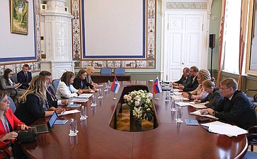 Встреча Председателя СФ В. Матвиенко с Председателем Народной скупщины Республики Сербии М. Гойкович