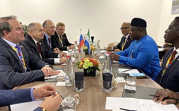 Встреча делегации Совета Федерации с Президентом Республики Сьерра-Леоне Джулиусом Маада Био