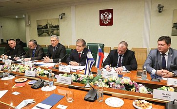Встреча первого заместителя председателя Комитета СФ по международным делам Владимира Джабарова и членов Комитета СФ по обороне и безопасности с делегацией Колледжа национальной безопасности Армии обороны Государства Израиль