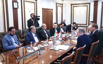 Встреча заместителя Председателя Совета Федерации Константина Косачева с руководителем Организации Гостелерадио Исламской Республики Иран Пейманом Джебели