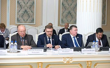 А. Чекалин, К. Косачев и Е. Бушмин на V Межпарламентском форуме «Россия – Таджикистан: потенциал межрегионального сотрудничества»