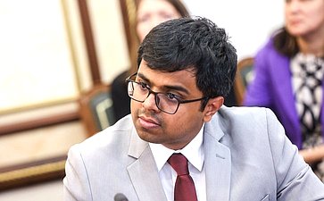 Встреча заместителя Председателя Совета Федерации Константина Косачева с председателем постоянного Комитета Парламента Индии по международным делам, депутатом нижний палаты от партии Индийский Национальный Конгресс