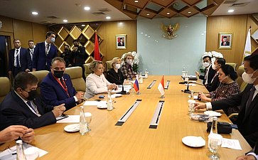 Встреча Председателя Совета Федерации Валентины Матвиенко с Председателем Совета народных представителей Республики Индонезии Пуан Махарани