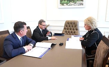 Встреча Лилии Гумеровой с губернатором Вологодской области Георгием Филимоновым
