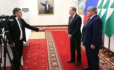 Пресс-подход председателя Комитета СФ по экономической политике Андрея Кутепова и Главы Кабардино-Балкарской Республики Казбека Кокова