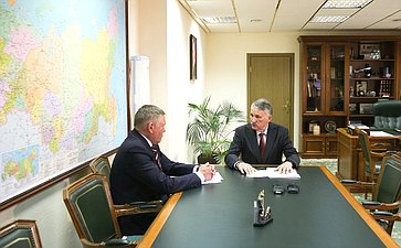 Заместитель Председателя СФ Юрий Воробьев провел рабочую встречу с губернатором Вологодской области Олегом Кувшинниковым