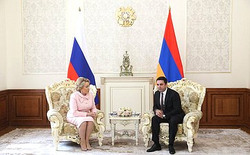 Встреча Председателя Совета Федерации Валентины Матвиенко с Председателем Национального Собрания Республики Армения Аленом Симоняном