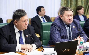 С. Калашников и М. Пономарев Заседание Комитета СФ по экономической политике