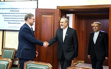 Встреча сенаторов РФ с председателем Комиссии по национальной безопасности и внешней политике Меджлиса Исламского Совета Исламской Республики Иран