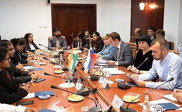 Встреча Е. Афанасьевой с делегацией представителей молодого поколения политическит активных ответственных работников Индии