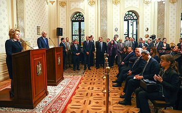 Брифинг Председателя СФ В. Матвиенко и Председателя Палаты депутатов Арабской Республики Египет Али Абдель Аля