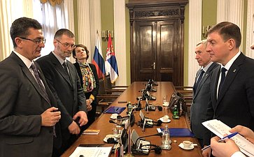 Встреча А. Турчака с заместителем председателя Народной Скупщины В. Арсичем