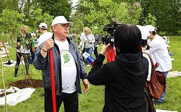 В Год защитника Отечества и 80-летия Победы в Великой Отечественной войне 1941–1945 годов сенаторы РФ и сотрудники Аппарата СФ провели акцию «Сад Памяти» — высадили 250 кустов сирени в музее-заповеднике «Горки Ленинские»