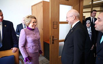 Встреча Председателя Совета Федерации Валентины Матвиенко с Председателем Собрания исламского совета Исламской Республики Иран Мохаммадом Багером Галибафом