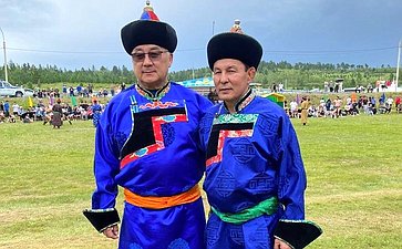 Баир Жамсуев принял участие в мероприятиях XIX открытого чемпионата региона по бурятской борьбе «Барилдаан» — «Большой приз Алханая», посвященном 80-летию Великой Победы и Году защитника Отечества