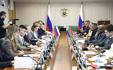 Александр Варфоломеев провел встречу с делегацией Законодательного Собрания Северо-Западной провинции Южно-Африканской Республики при участии Палаты молодых законодателей при Совете Федерации