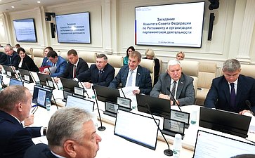 Заседание Комитета Совета Федерации по Регламенту и организации парламентской деятельности