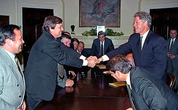 Встреча Председателя СФ Владимира Шумейко с Президентом США Биллом Клинтоном, 1995