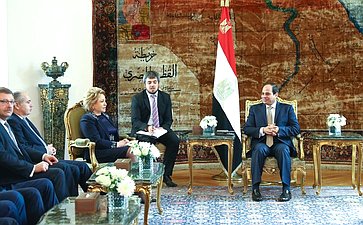 Встреча Председателя СФ Валентины Матвиенко с Президентом Египта Абдельфаттахом Сиси