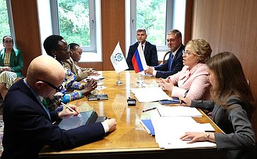 15-й Саммит женщин – председателей парламентов. Встреча Председателя Совета Федерации Валентины Матвиенко с Председателем МПС, Председателем Национального собрания Объединенной Республики Танзании Тулией Эксон