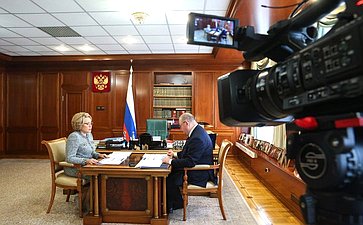 Встреча Председателя СФ Валентины Матвиенко с губернатором Пензенской области Олегом Мельниченко